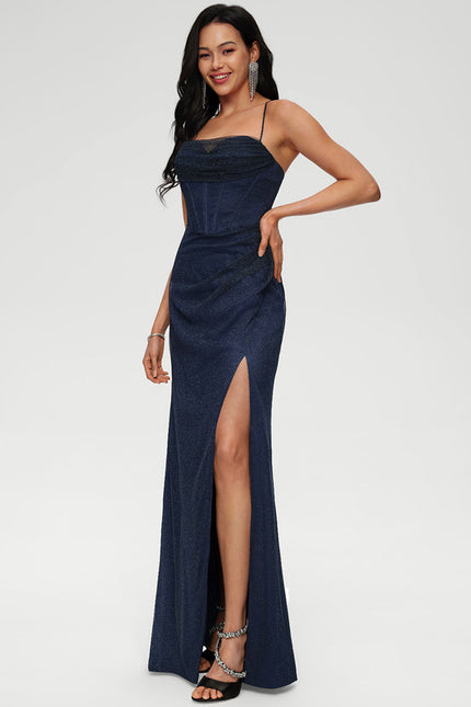 Robe Chic Bleu Nuit Scintillante - gallery 3
