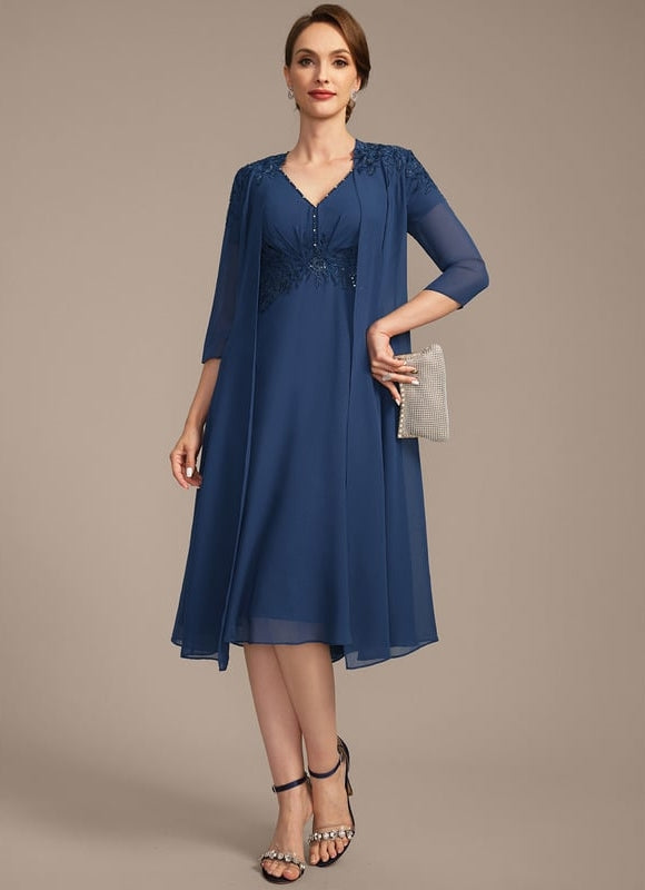 Robe Chic Bleu Marine Élégante