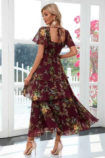 Robe Chic Fleurie Bordeaux - gallery 4