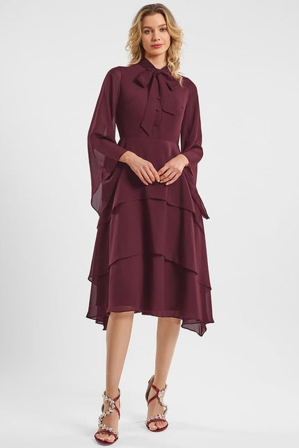 Robe Chic Cascade Bordeaux - gallery 3