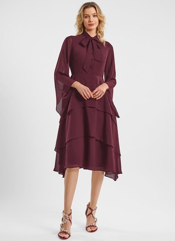 Robe Chic Cascade Bordeaux - gallery 3