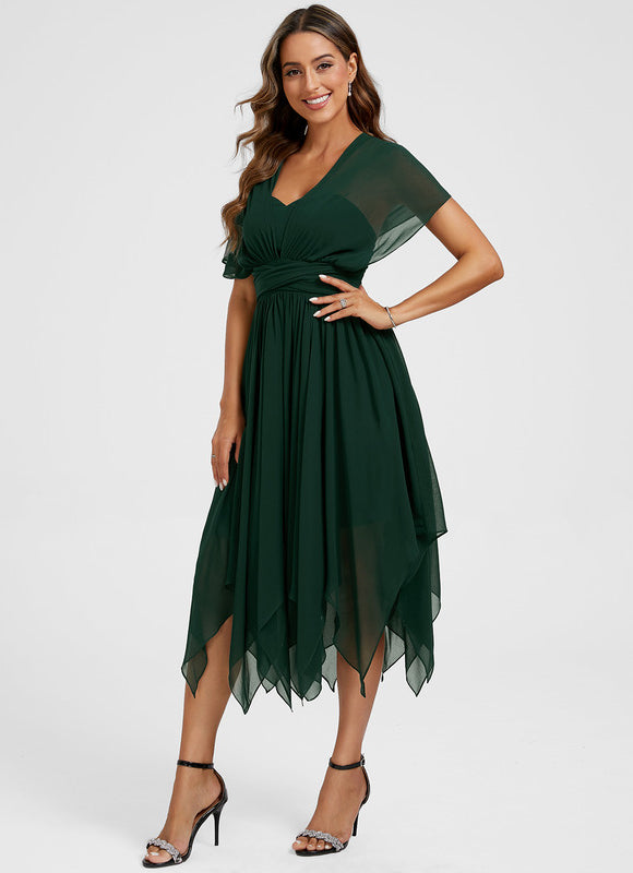 Robe Chic Asymétrique Émeraude - gallery 6
