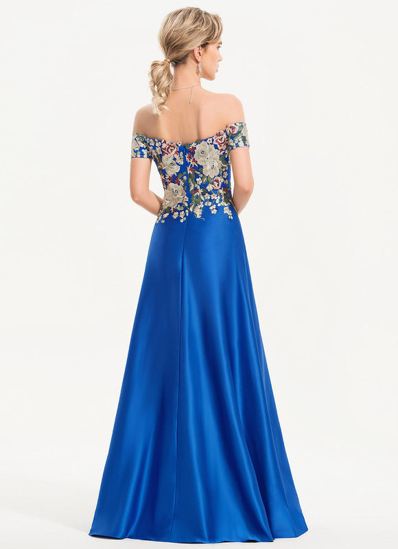 Robe Chic Bleu Floral Satiné - gallery 4