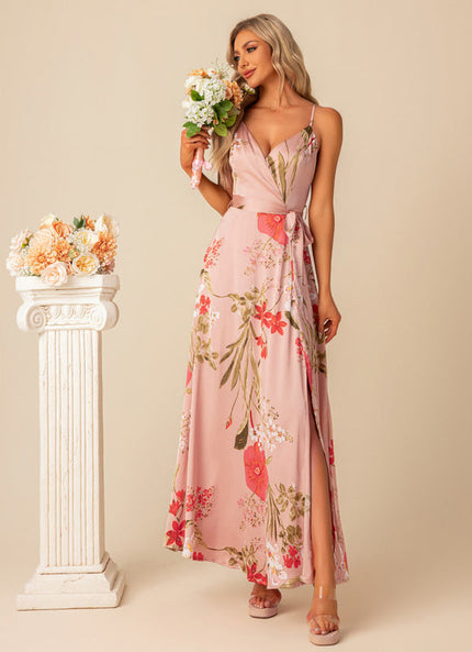 Robe Chic Longue Florale Rose