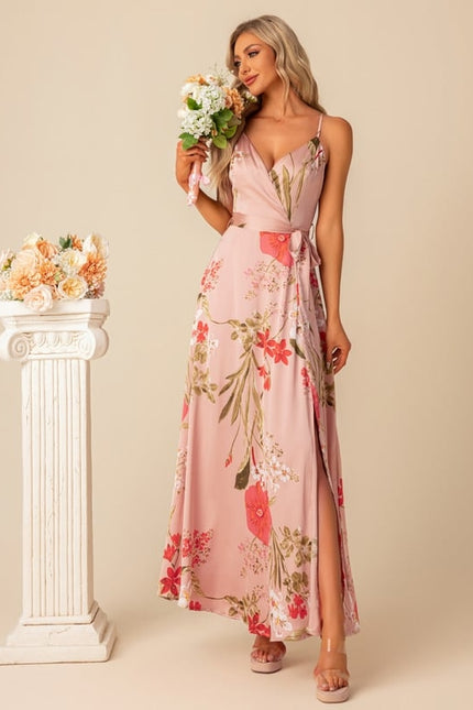 Robe Chic Fleurie Beige