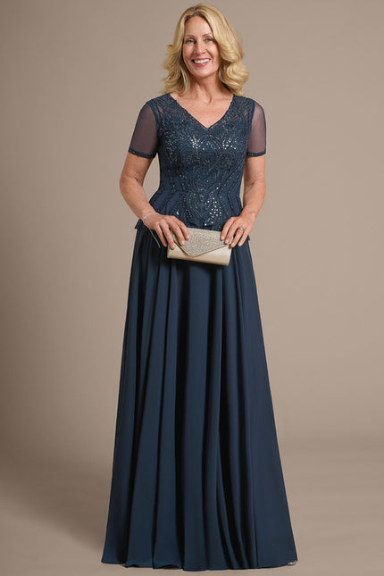 Robe Chic Longue Bleu Cobalt - gallery 3