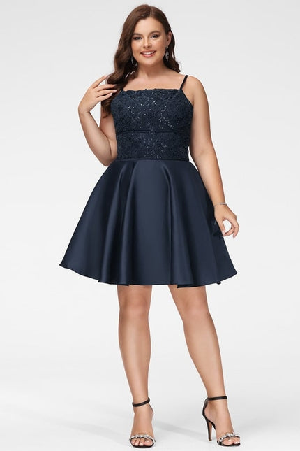 Robe Chic Marine Satinée Élégante - gallery 4