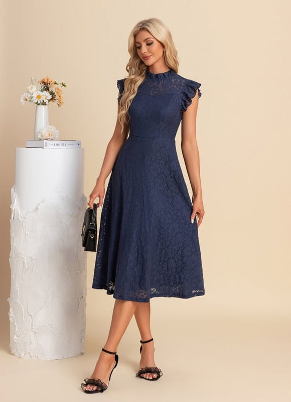 Robe Chic Dentelle Grise