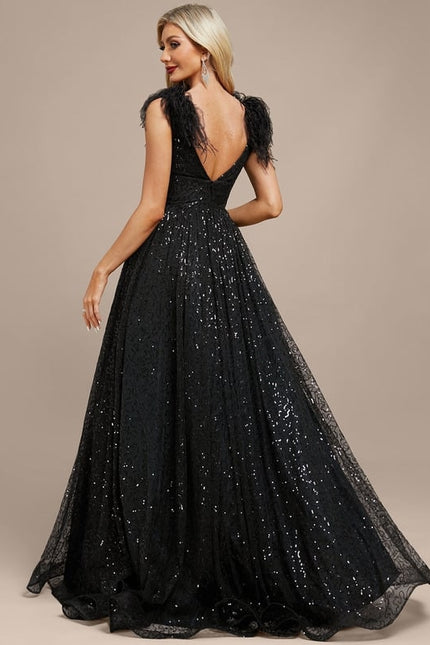 Robe Chic Traîne Pailletée - gallery 7