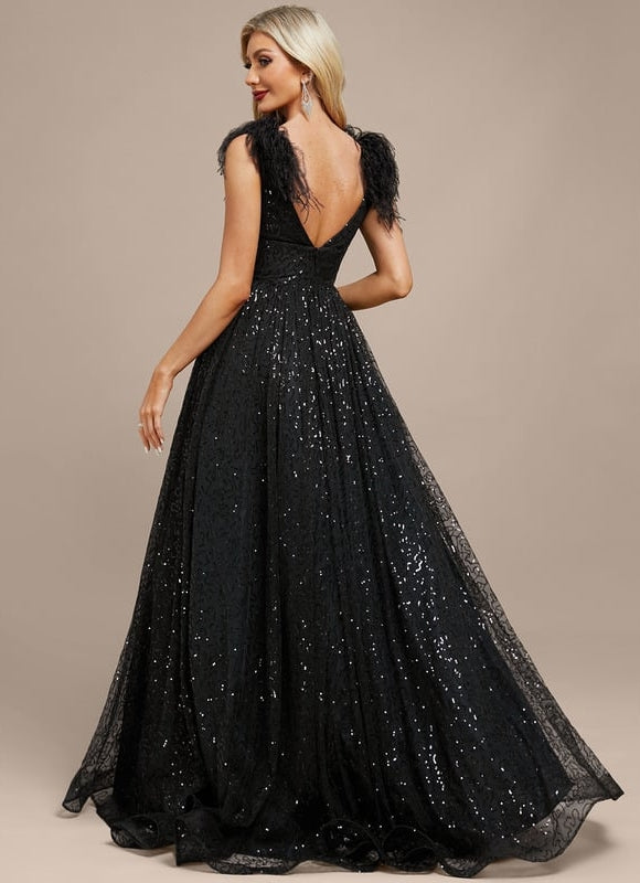 Robe Chic Traîne Pailletée - gallery 7