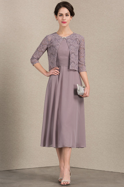 Robe Chic Mousseline Violet - gallery 1