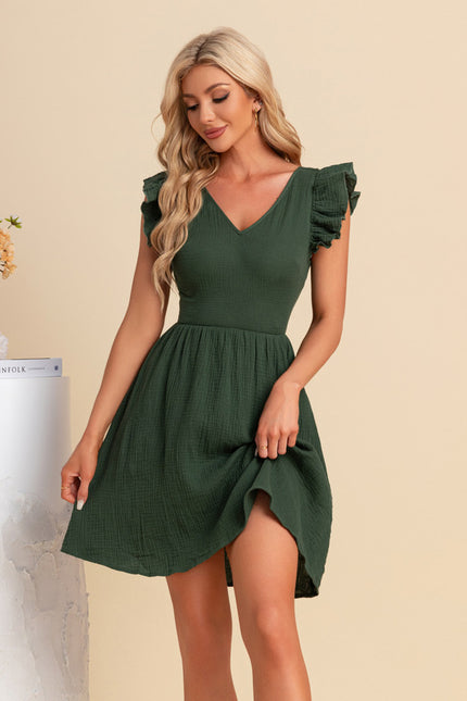 Robe Chic Verte Évasée - gallery 5