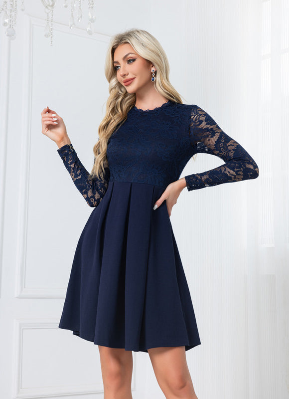 Robe Chic Dentelle Trapèze - gallery 3