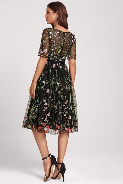 Robe Bohème Chic Dentelle Noire - gallery 3