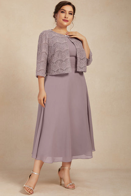 Robe Chic Mousseline Violet - gallery 7