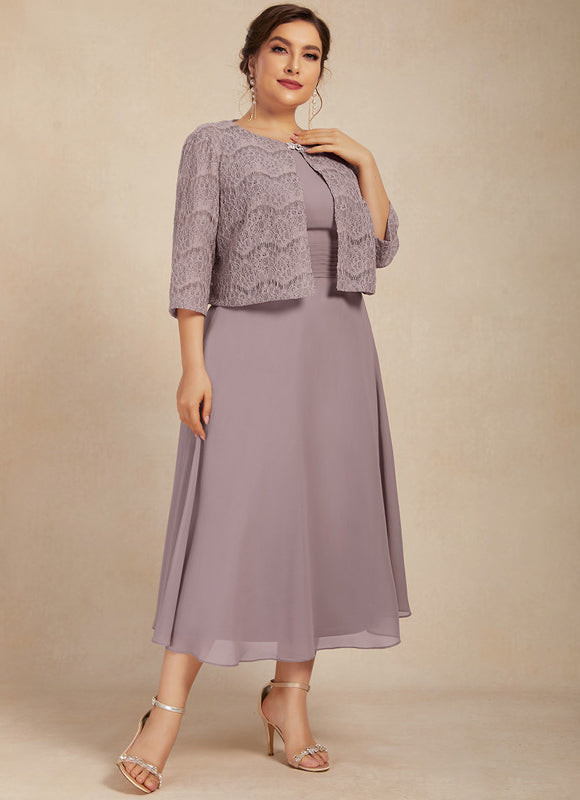 Robe Chic Mousseline Violet - gallery 7