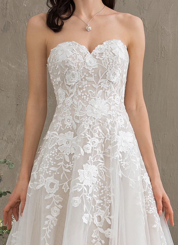 Robe Chic Blanc Élégant Avec Traîne - gallery 2