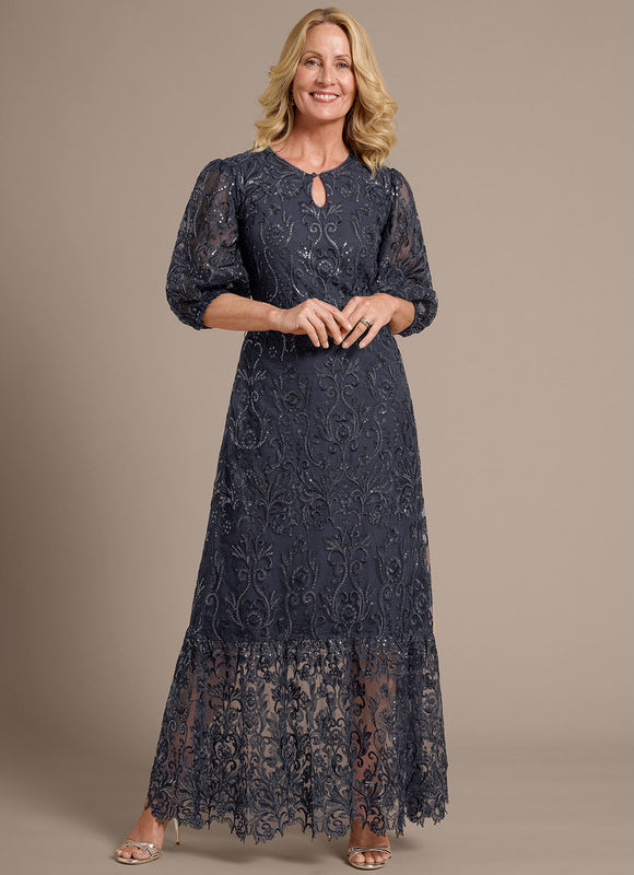 Robe Chic Dentelle Marine - gallery 4