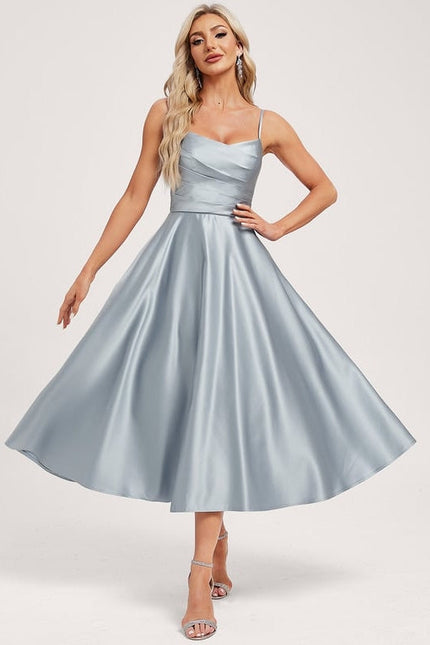 Robe Chic Satinée Aigue-Marine - gallery 1