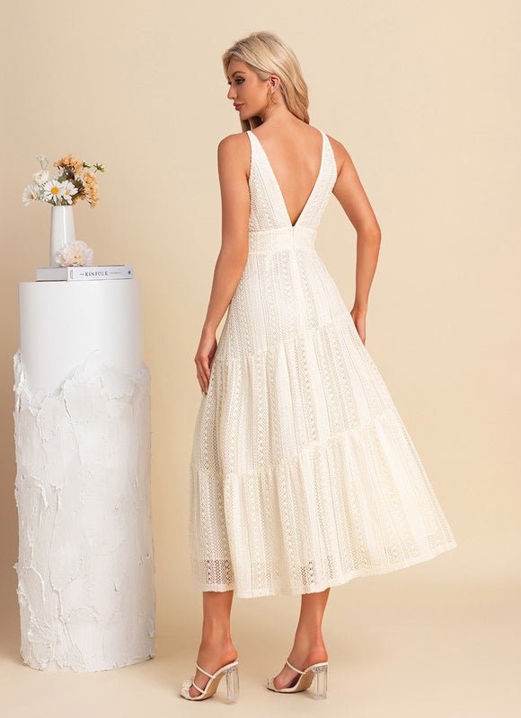 Robe Chic Mi-Longue Ajourée - gallery 2