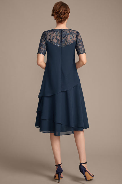 Robe Chic Ondulée Marine - gallery 6