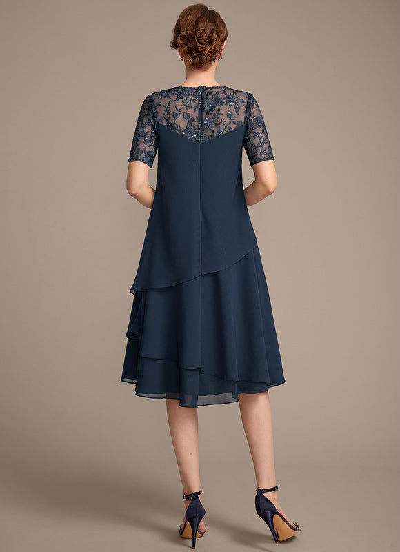 Robe Chic Ondulée Marine - gallery 6