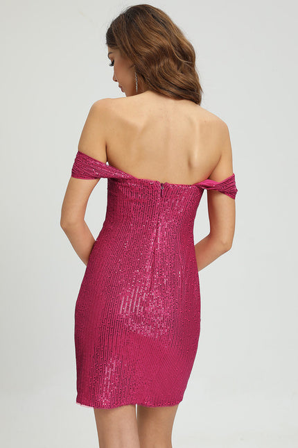 Robe Chic Pailletée Fuchsia - gallery 6