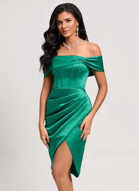 Robe Chic Satin Éclat Asymétrique - gallery 1