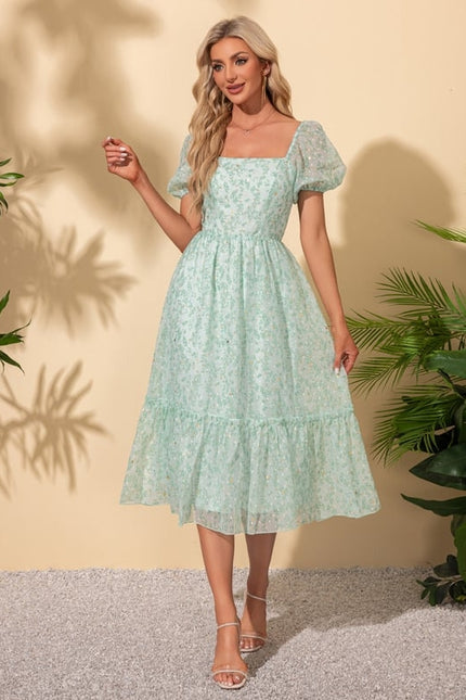 Robe Chic Fleurie Menthe