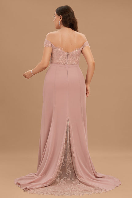 Robe De Soirée Chic Rose Poudrée - gallery 8