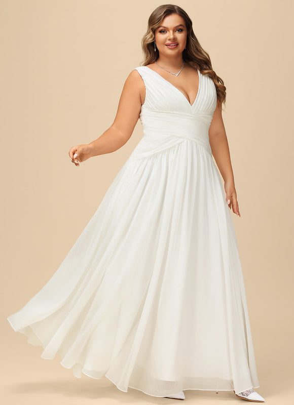 Robe Chic Blanche Mousseline Plissée - gallery 7