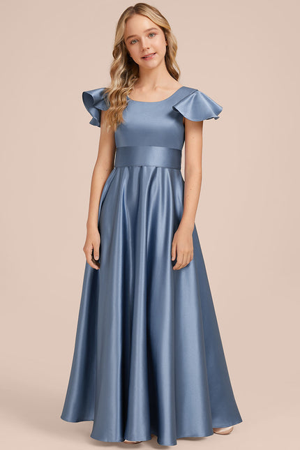 Robe Chic Bleu Satiné - gallery 1