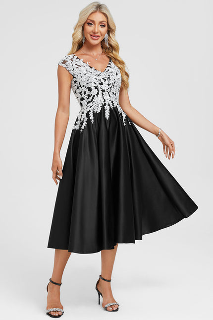 Robe Chic Satinée À Dentelle - gallery 5