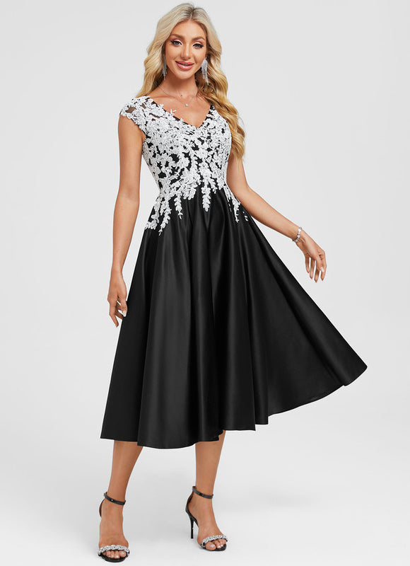 Robe Chic Satinée À Dentelle - gallery 5