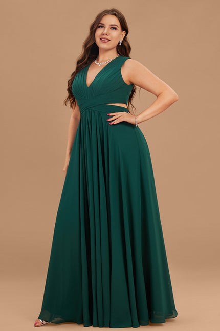 Robe Chic Longue Bordeaux Plissée - gallery 8