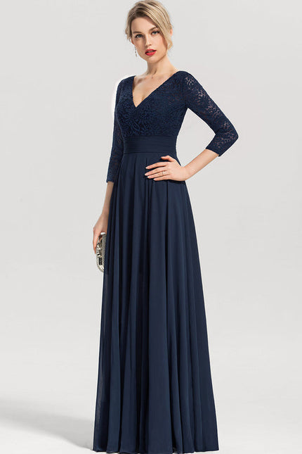 Robe Chic Longue Marine Élégante - gallery 4