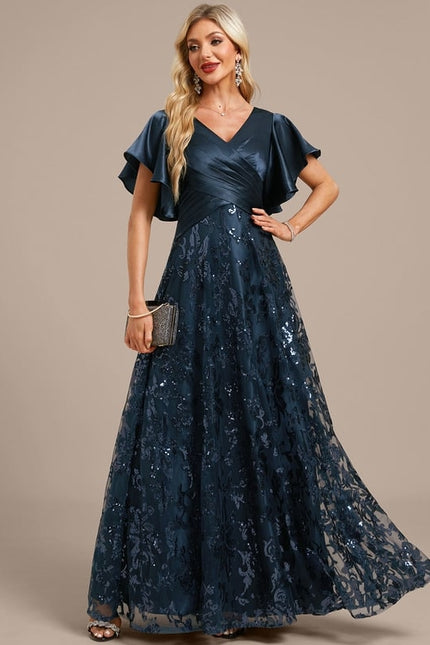 Robe Chic Satin Nuit Étoilée