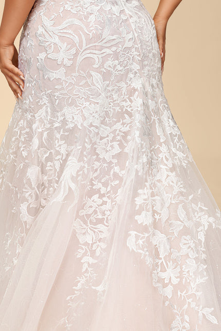 Robe Chic Blanche Sirène Col Cœur - gallery 8