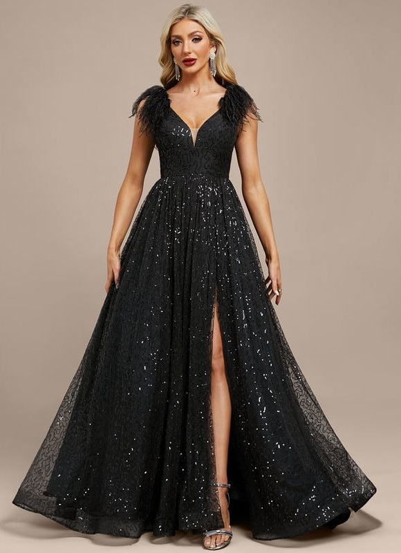 Robe Chic Traîne Pailletée