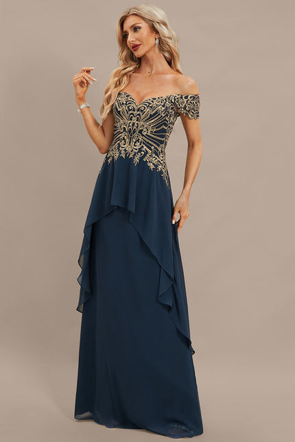 Robe Chic Élégance Marine Ornée - gallery 3