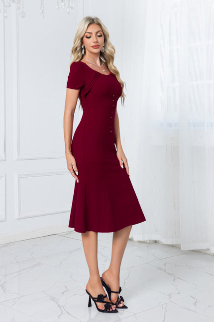 Robe Chic Bordeaux Ajustée - gallery 2