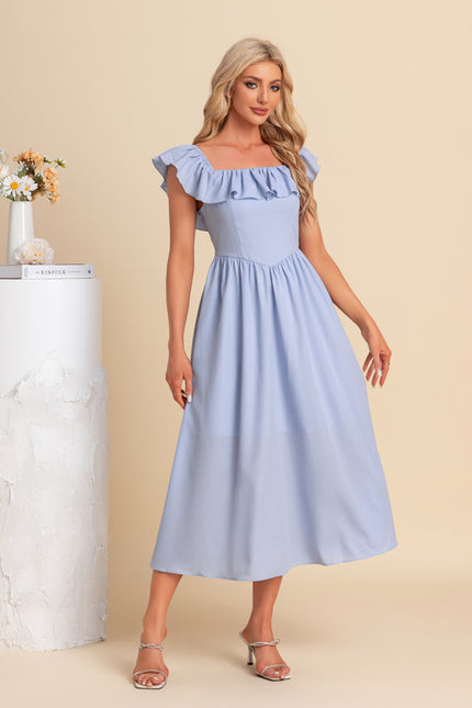 Robe Chic Bleu Ciel Évasée - gallery 3
