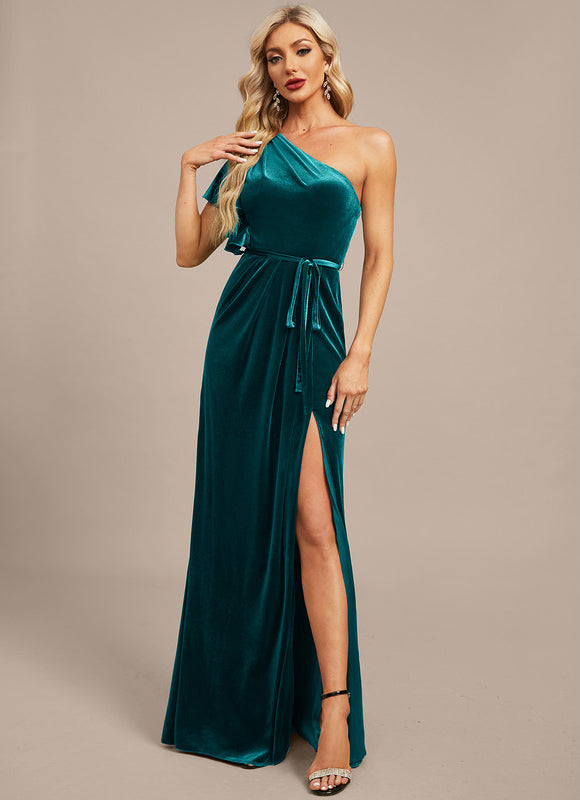 Robe Chic Velours Émeraude - gallery 3