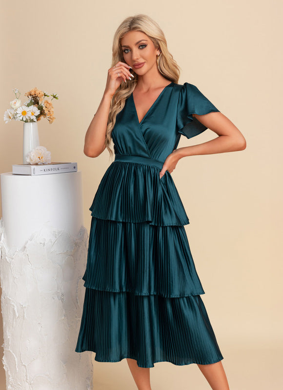 Robe Chic Plissée Satinée - gallery 4