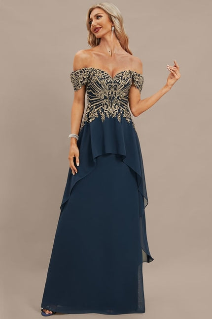 Robe Chic Élégance Marine Ornée - gallery 2