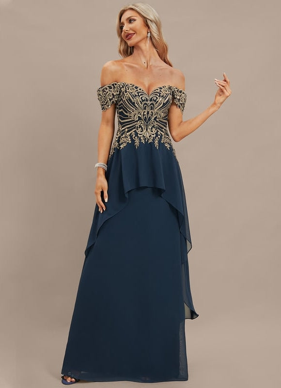 Robe Chic Élégance Marine Ornée - gallery 2