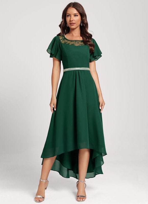 Robe Chic Élégance Verte Flottante