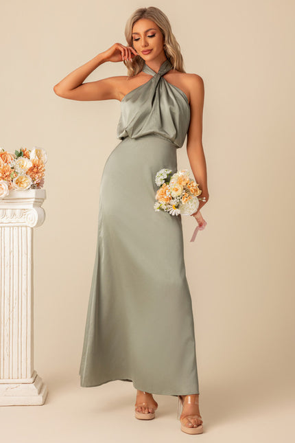 Robe Chic Satinée Sage