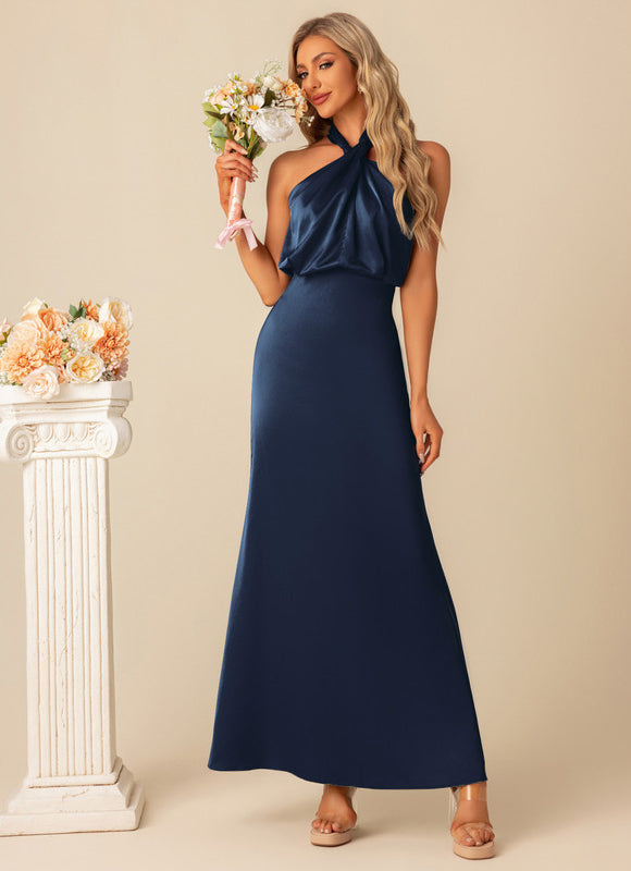Robe Chic Satinée Sage - gallery 7