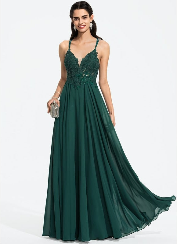 Robe Chic Vert Émeraude Flottante - gallery 1